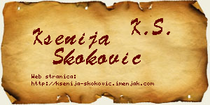 Ksenija Skoković vizit kartica